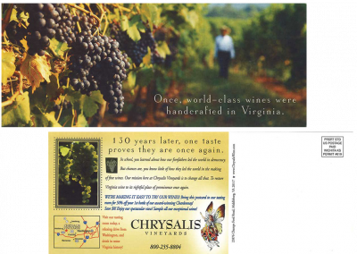 Chrysalis Vineyards Direct Mail 1