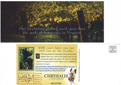 Chrysalis Vineyards Direct Mail 3