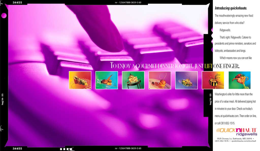 Ridgewells Quick ‘N’ Haute Print Ad 1