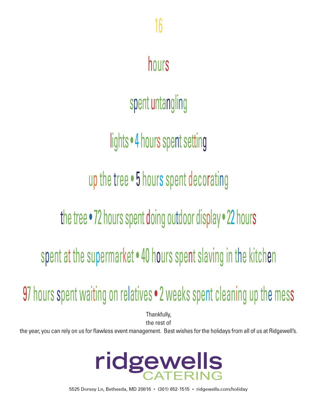 Ridgewells Holiday Ad