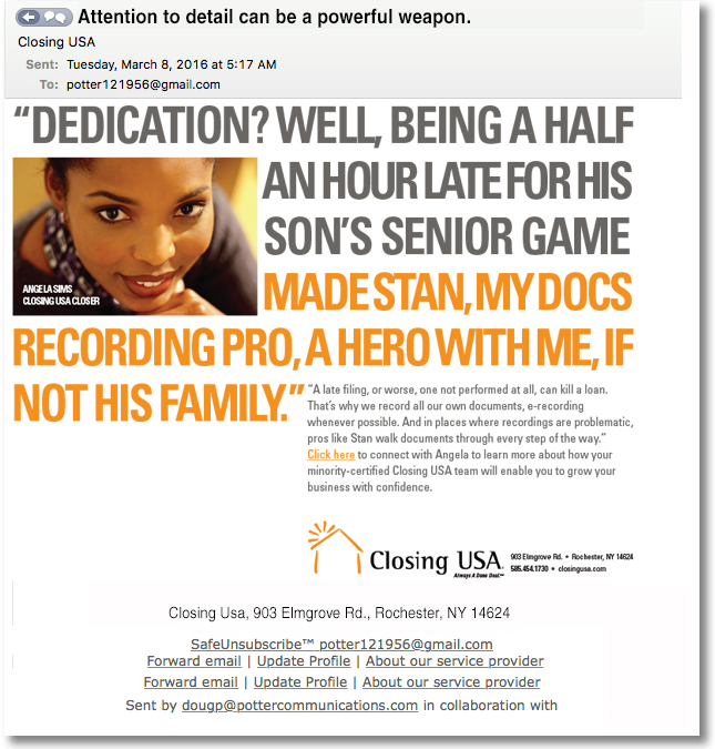 Closing USA Closed By Email 1