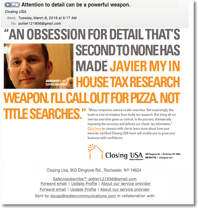 Closing USA Closed By Email 2