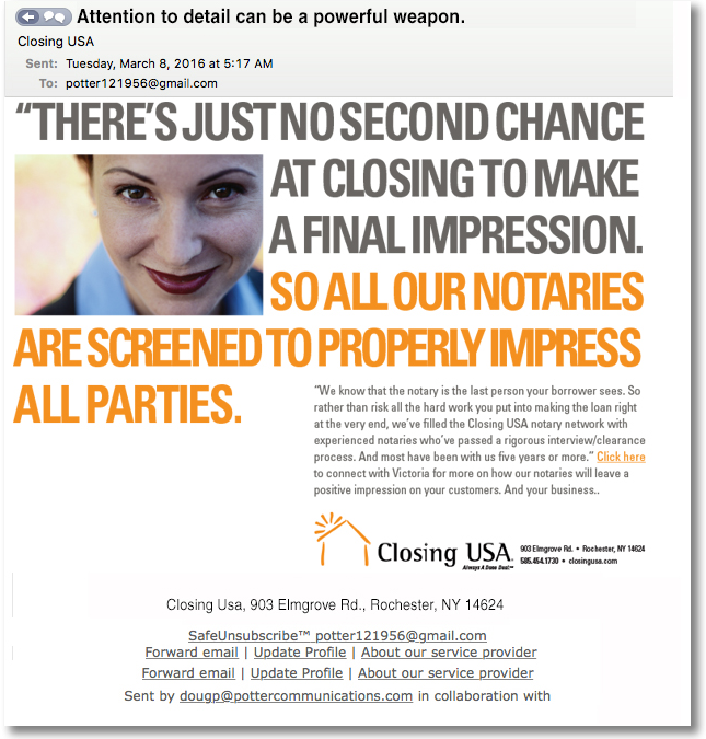 Closing USA Closed By Email 3